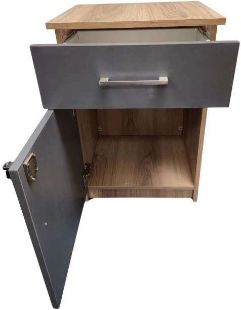 Flatpack DIY Cambridge 1 Door, 1 Drawer Pedestal - Storm Grey & Sahara Office Table - Image 2