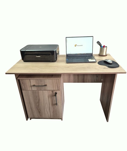 Flatpack DIY Cambridge 1 Door, 1 Drawer Pedestal - Sahara Office Table - Image 6