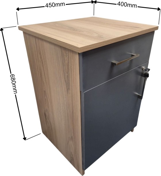 Flatpack DIY Cambridge 1 Door, 1 Drawer Pedestal - Storm Grey & Sahara Office Table - Image 3