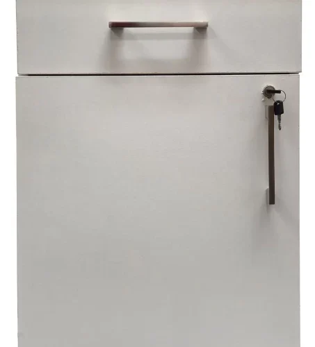 Flatpack DIY Cambridge 1 Door, 1 Drawer Pedestal - White Office Table