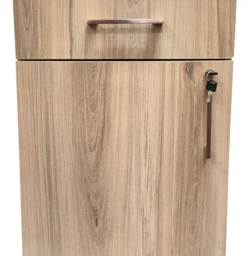 Flatpack DIY Cambridge 1 Door, 1 Drawer Pedestal - Sahara Office Table