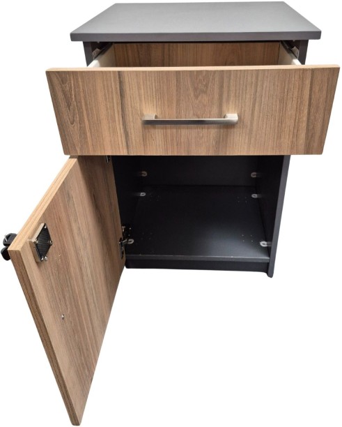 Flatpack DIY Cambridge 1 Door, 1 Drawer Pedestal - Sahara & Storm Grey Office Table - Image 2