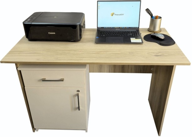 Flatpack DIY Cambridge 1 Door, 1 Drawer Pedestal - White Office Table - Image 6