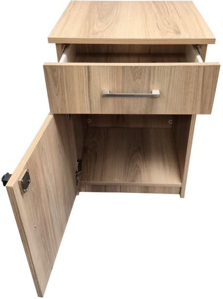 Flatpack DIY Cambridge 1 Door, 1 Drawer Pedestal - Sahara Office Table - Image 2