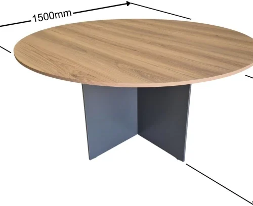 Flatpack DIY Cardiff Conference Table Round 150cm Conference Table – Sahara & Storm Grey
