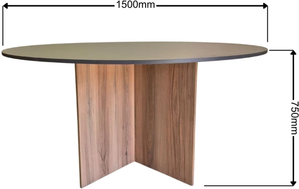 Flatpack DIY Cardiff Conference Table Round 150cm Conference Table – Storm Grey & Sahara - Image 2