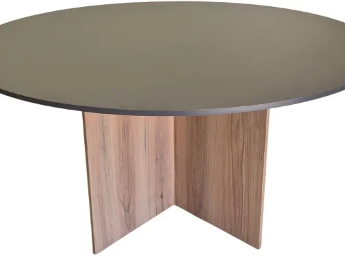 Flatpack DIY Cardiff Conference Table Round 150cm Conference Table – Storm Grey & Sahara