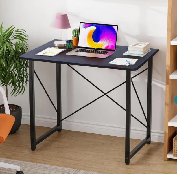 VIVIDITTO Computer Desk Storage Shelf Office Student Desk Multipurpose Table – Black