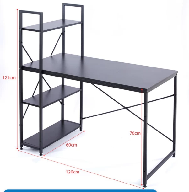 VIVIDITTO Computer Desk Study Writing Table Multipurpose Table – BLACK - Image 2