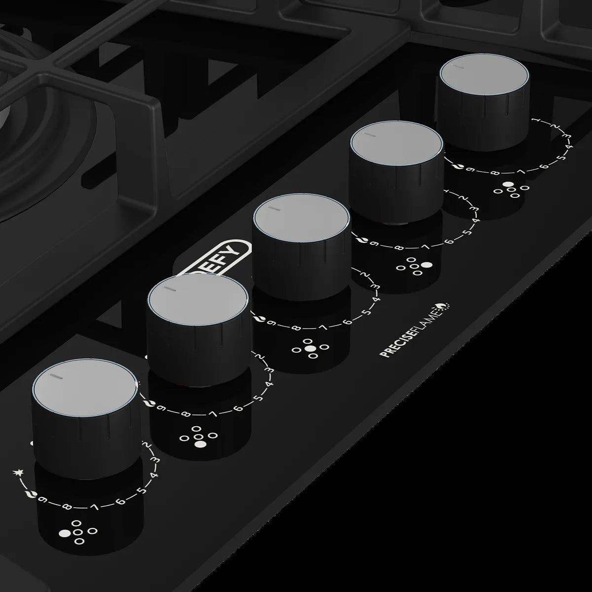 Defy 90cm Gemini Gas on Glass Hob with Wok Black — DHG931 - Image 4