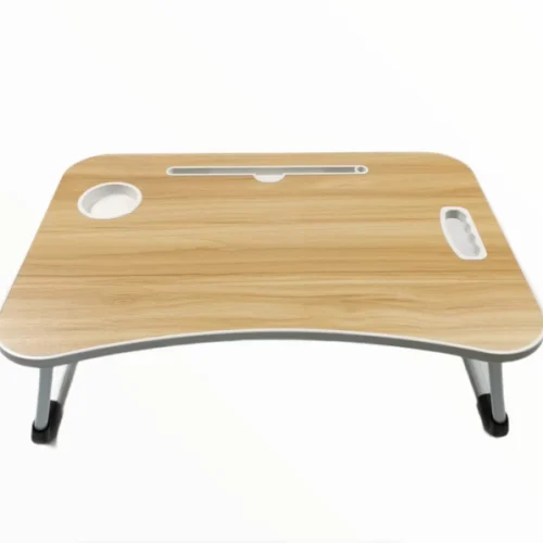 No Brand All-purpose Foldable Laptop Desk Bed Tray With Tablet Slot Study Table – brown