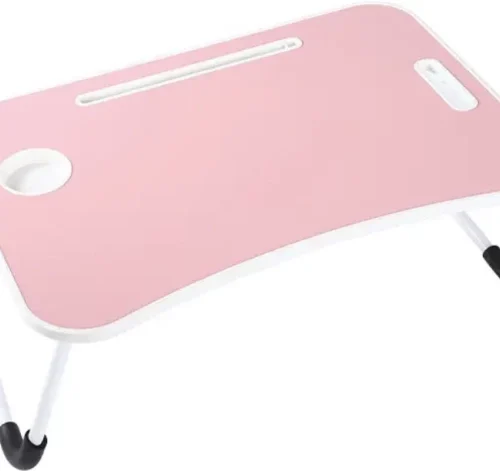 No Brand Multipurpose Portable Folding Laptop/Bed Table, Ergonomic & Rounded Edges/Sturdy Legs With Advance Locking System,Anti Dust Technology [Extra Light and Durable][Weight Limit:35Kg][Termite Resistant] Study Table – pink