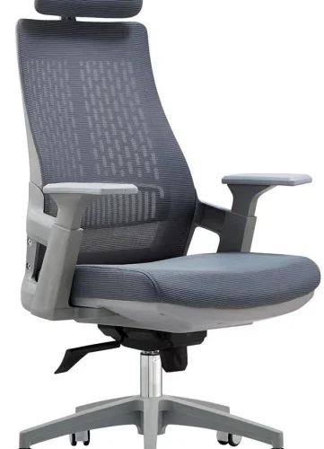 WGYI A2020 Office Chair (Grey) - Neck Rest Office Executive Chair