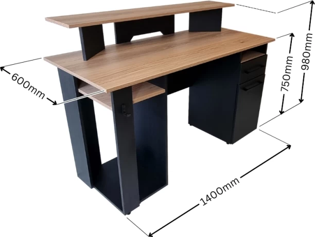 Vegas Gaming Desk Multipurpose Table – Ebony & Sahara - Image 3