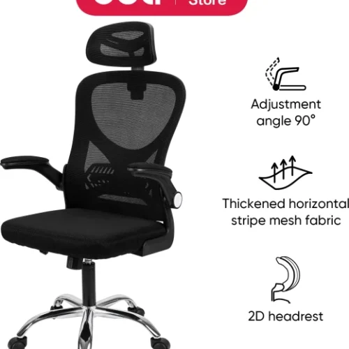 Deli Stationery Office Chair E4930 Office Adjustable Arm Chair – Black