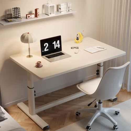 DELI Height Adjustable Office Table – White