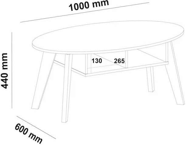 Charms Coffee Table Pine Black Multipurpose Table – Black, Pine - Image 6