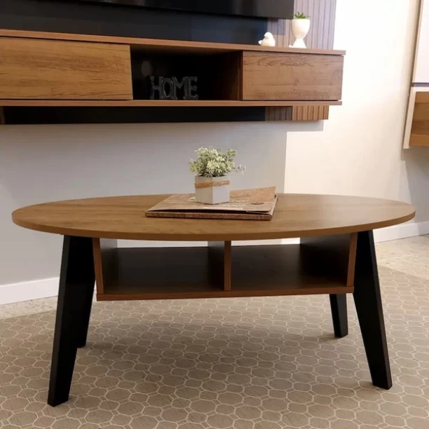 Charms Coffee Table Pine Black Multipurpose Table – Black, Pine - Image 2