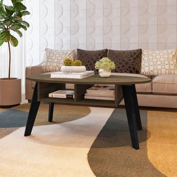 Charms Coffee Table Pine Black Multipurpose Table – Black, Pine - Image 4