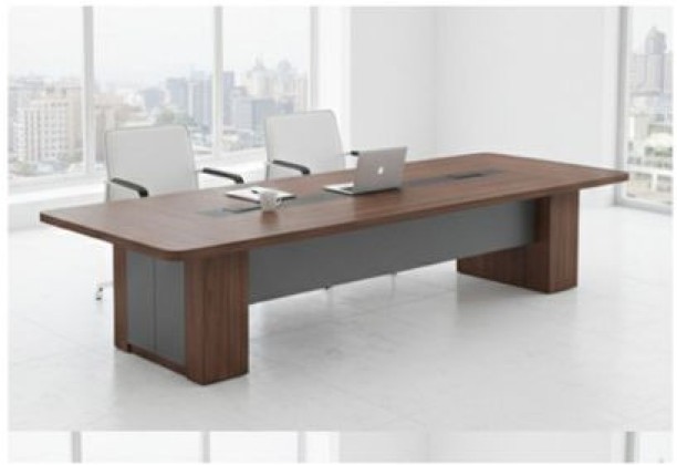 Smte Large Executive Boardroom Table - 320cm x 120cm - Rich Wood Grain Conference Table – Brown - Image 3