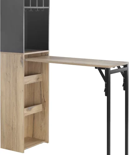 Everfurn Zoe Bar Unit Multipurpose Table – Brown and Black