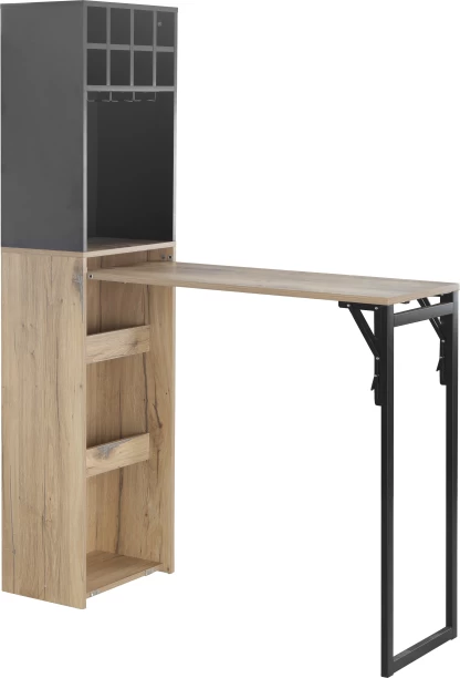 Everfurn Zoe Bar Unit Multipurpose Table – Brown and Black