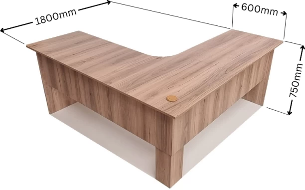 Flatpack DIY London Corner Desk 180cm Office Table – Sahara - Image 3