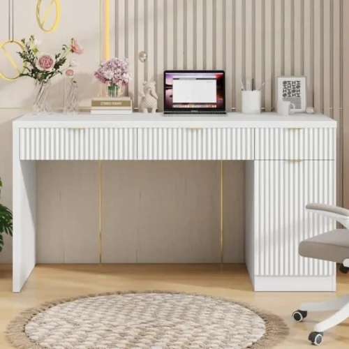 CARMEN RT54RTTRTRFG Study Table – WHITE