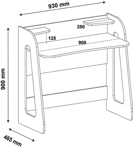 Charms Cyber Desk Black Multipurpose Table - Image 5