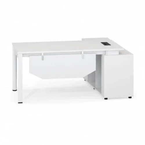 SMTE 1.6M 1614 Executive L-Shape Office Desk Office Table – White