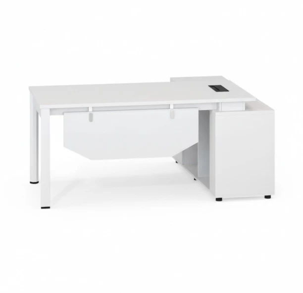 SMTE 1.6M 1614 Executive L-Shape Office Desk Office Table – White