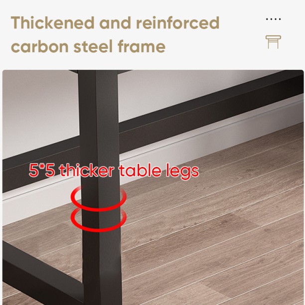 Deli Stationery Deli Study Office Desk 100cm*60cm with Thicker Plates Black Multipurpose Table - Image 3