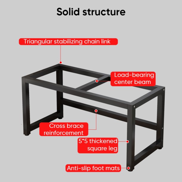 Deli Stationery Deli Study Office Desk 100cm*60cm with Thicker Plates Black Multipurpose Table - Image 6