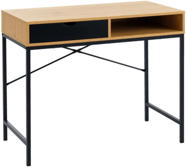 VIVIDITTO Home Office Desk With Storage Office Table – OAK