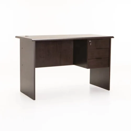Keir 120cm Deluxe 3 Drawer Desk - Wenge 3698500183692 Multipurpose Table