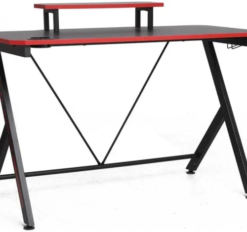 Carbon Gaming Desk 7890DJL Multipurpose Table – black, red