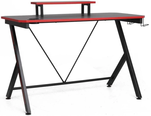 Carbon Gaming Desk 7890DJL Multipurpose Table – black, red