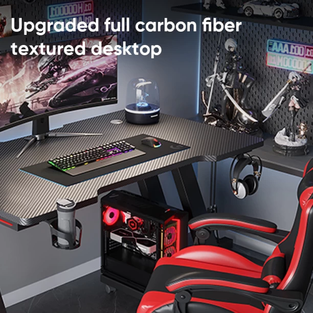 Deli Gaming Table With RGB Lights Multipurpose Table – Black - Image 2