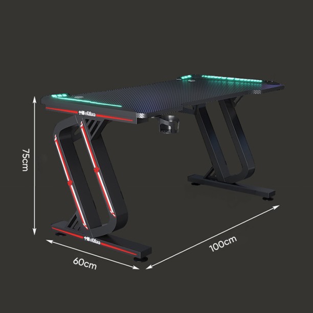 Deli Gaming Table With RGB Lights Multipurpose Table – Black - Image 6