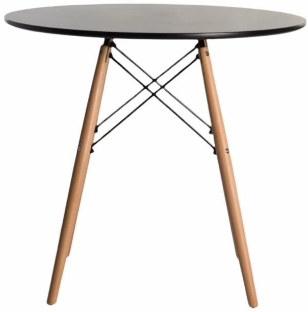 SMTE Wooden Leg Coffee Table Study Table – Black