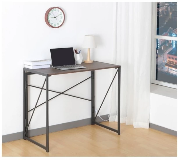 Rectangular Folding Desk 500 x 1000 x 755 mm 874327 Study Table – rustic brown - Image 3
