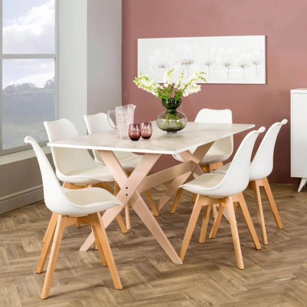 VIVIDITTO DF0327B -Zilpah Multipurpose Table – Whitestone/Light Legs - Image 2