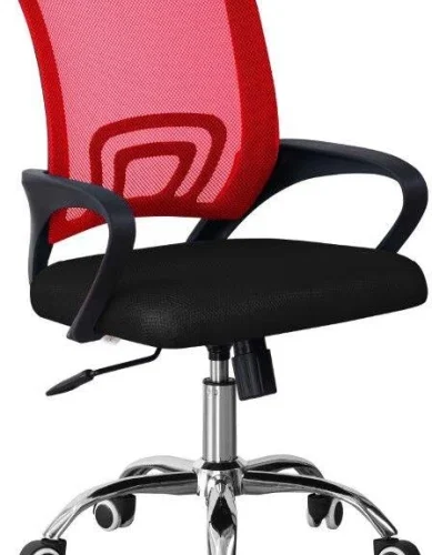 TOCC Tippy Mod Operator Chair with Chrome Office Conference Chair – Red and Black