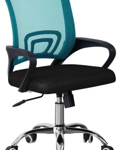 TOCC Tippy Mod Operator Chair with Chrome Office Conference Chair – Turquoise and Black