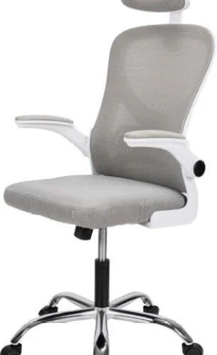 Deli Stationery Office Chair with headrest Office Adjustable Arm Chair – White