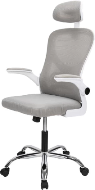 Deli Stationery Office Chair with headrest Office Adjustable Arm Chair – White