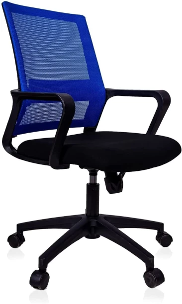 TOCC The AzureBreeze Medium Back Office Chair Office Conference Chair – Blue and Black