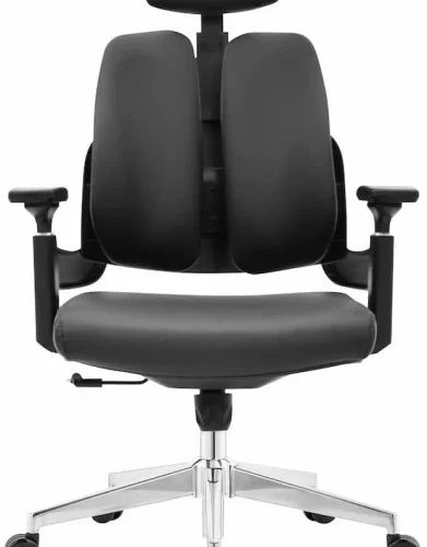 Click Furniture Charley High Back Office Chair Office Adjustable Arm Chair – Black, Chrome