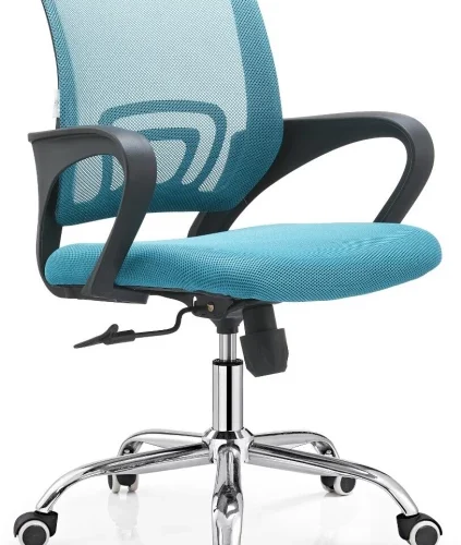 TOCC Zippy Netting Back Typist Office Chair with Chrome Base. Office Conference Chair – Full Light Blue.
