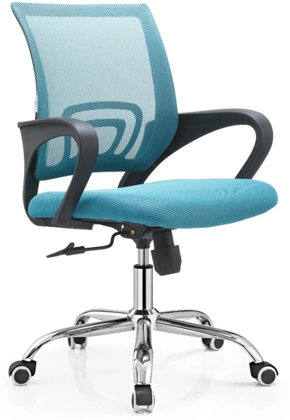 TOCC Zippy Netting Back Typist Office Chair with Chrome Base. Office Conference Chair – Full Light Blue.
